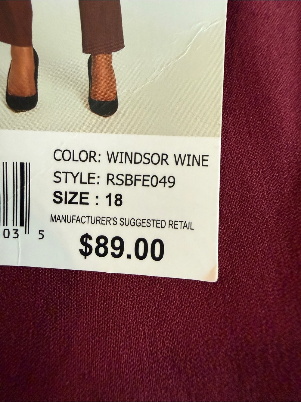 Rafaella Pull On Stretch Ankle Pants in Windsor Wine Womens 18 NWT - Picture 6 of 7